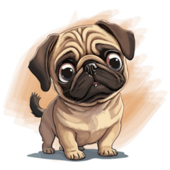 Big Eyed Pug Sticker