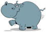 Big Fat Hippo Walking Sticker