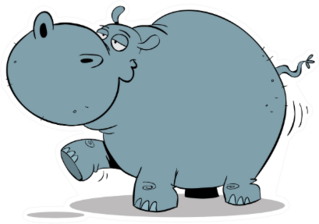 Big Fat Hippo Walking Sticker