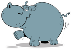Big Fat Hippo Walking Sticker