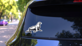 Big Fat Sea Lion Creature Sketch Sticker on a Rear Car Window (New) example