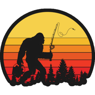 Big Foot Fishing Sticker