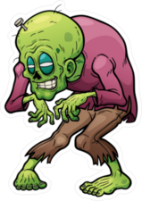 Big Head Cartoon Zombie Sticker