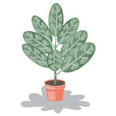 Big Leaf Indoor Potted Plant Sticker