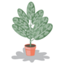 Big Leaf Indoor Potted Plant Sticker