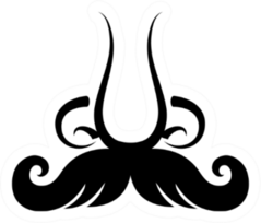 Big Male Nose And His Twirled Mustache Sticker