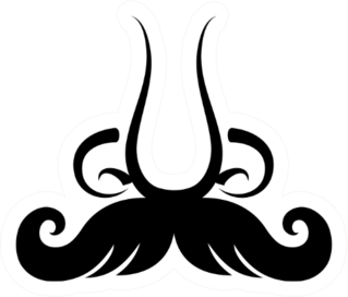 Big Male Nose And His Twirled Mustache Sticker