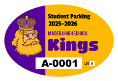 Big Mascot School Oval Parking Permit Sticker