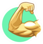Big Muscular Bicep Wrestling Illustration Sticker