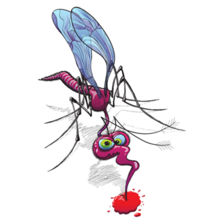 Big Naughty And Scary Purple Mosquito Sticker