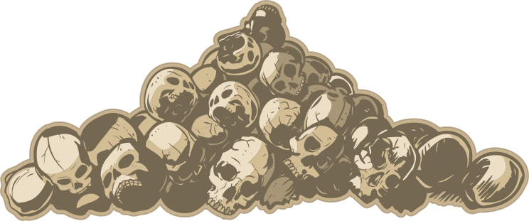 Big Pile of Skulls Sticker