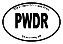 Big Powderhorn Ski Area Oval Sticker