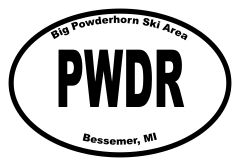 Big Powderhorn Ski Area Oval Sticker