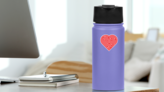 Big Red Heart Maze Sticker on a Water Bottle (New) example