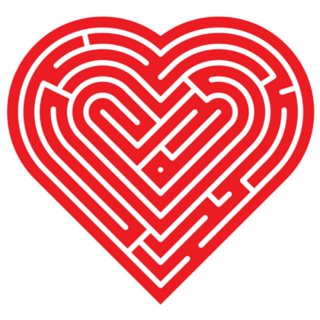 Big Red Heart Maze Sticker