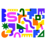 Big Set Of Colorful Geometric Shapes Sticker