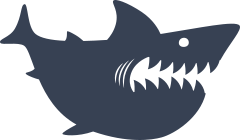 Big Shark Showing Teeth Sticker