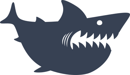 Big Shark Showing Teeth Sticker