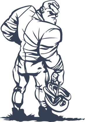 Big Tough Football Player Sticker