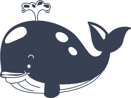 Big Whale Blowing Water Sticker