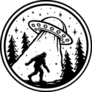 Bigfoot Alien Abduction Sticker