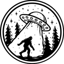 Bigfoot Alien Abduction Sticker