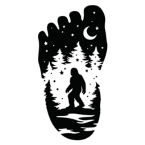 Bigfoot Fire In Moonlight Sticker