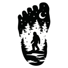 Bigfoot Fire In Moonlight Sticker