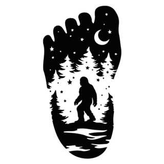 Bigfoot Fire In Moonlight Sticker