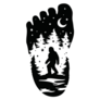 Bigfoot Fire In Moonlight Sticker