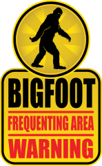 Bigfoot Frequenting Area Sign Sticker