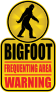 Bigfoot Frequenting Area Sign Sticker