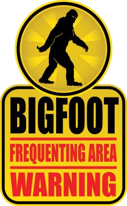 Bigfoot Frequenting Area Sign Sticker