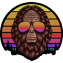 Bigfoot Head Sunset Glasses Sticker