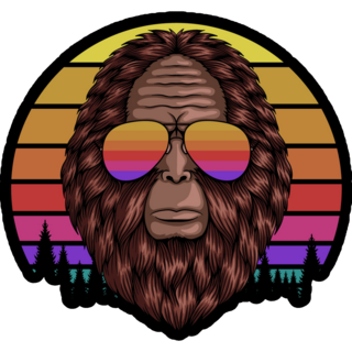 Bigfoot Head Sunset Glasses Sticker