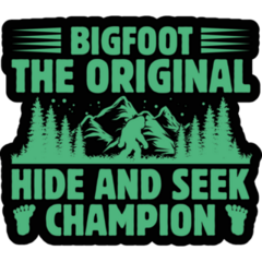 Bigfoot Hiding Champ Sticker