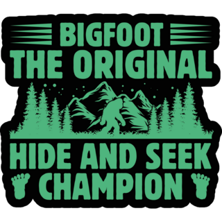 Bigfoot Hiding Champ Sticker