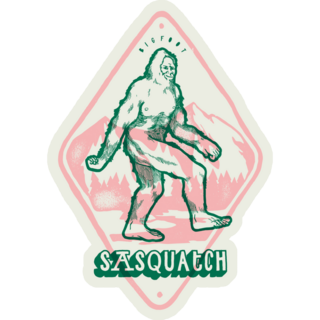 Bigfoot In Front Of The Mountains Sticker
