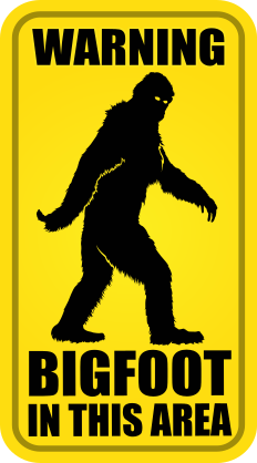 Bigfoot In This Area Sign Sticker
