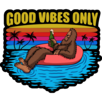 Bigfoot Is Relaxing Vibes Sticker