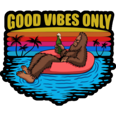 Bigfoot Is Relaxing Vibes Sticker