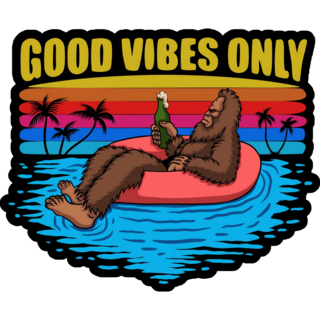 Bigfoot Is Relaxing Vibes Sticker