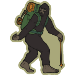 Bigfoot Mystical Hiker Sticker