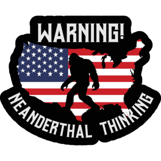 Bigfoot Neanderthal Thinking Sticker