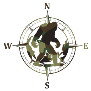 Bigfoot, Sasquatch, Compass Sticker