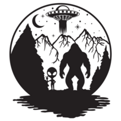 Bigfoot Silhouette Alien Sticker