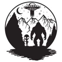 Bigfoot Silhouette Alien Sticker