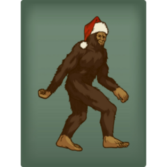 Bigfoot Wearing Santa Claus Sticker