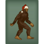 Bigfoot Wearing Santa Claus Sticker