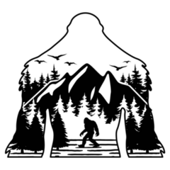 Bigfoot Yeti In Mountain Sticker